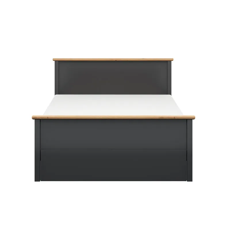 Lit 140x200 Duck Gris anthracite et Bois