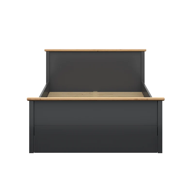 Lit 140x200 Duck Gris anthracite et Bois