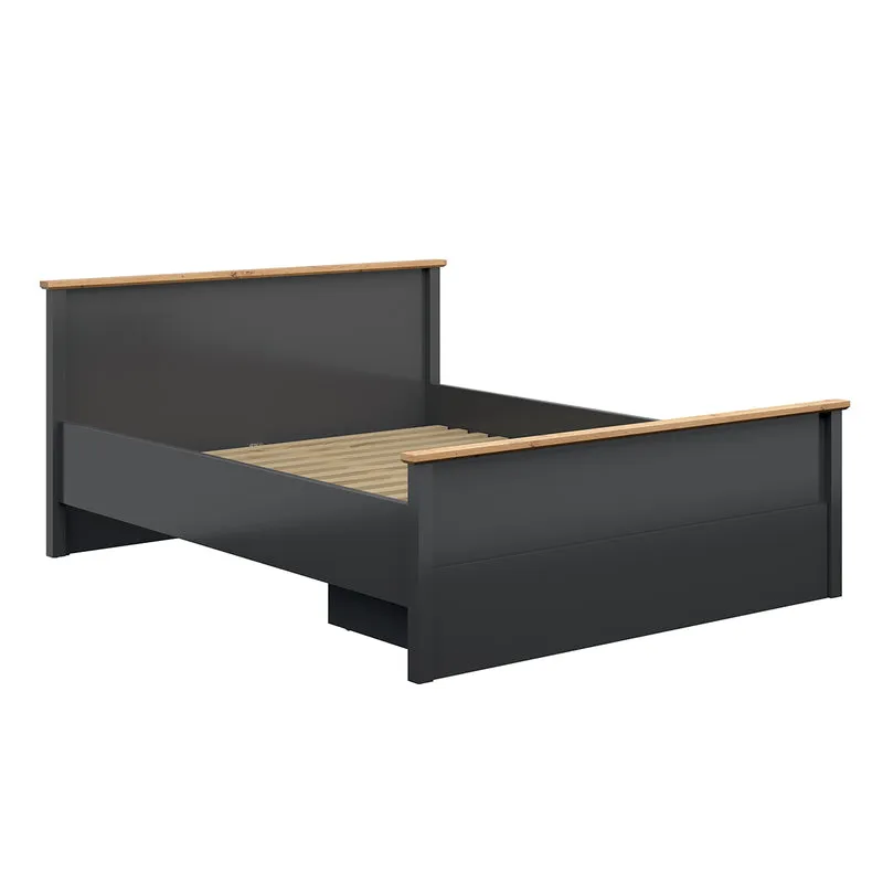 Lit 160x200 Duck Gris anthracite et Bois