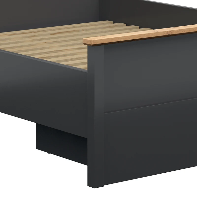 Lit 160x200 Duck Gris anthracite et Bois