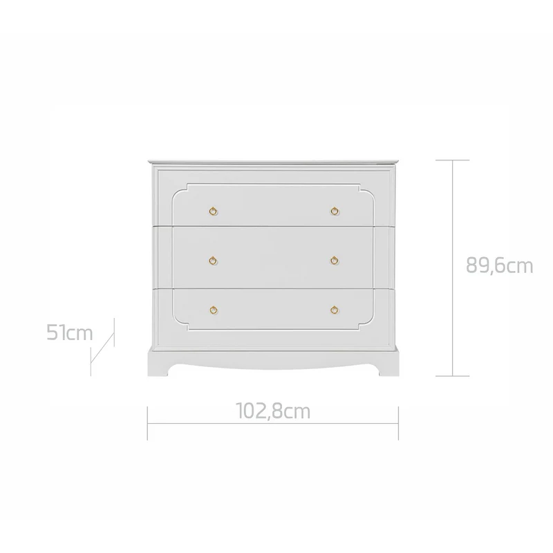 Commode 3 tiroirs Bellamy Royal - Blanc