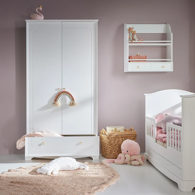 Armoire 2 portes 1 tiroir Bellamy Royal - Blanc