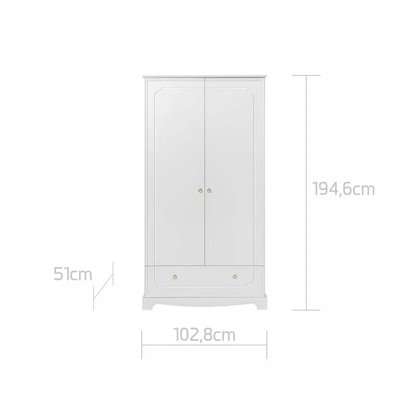 Armoire 2 portes 1 tiroir Bellamy Royal - Blanc