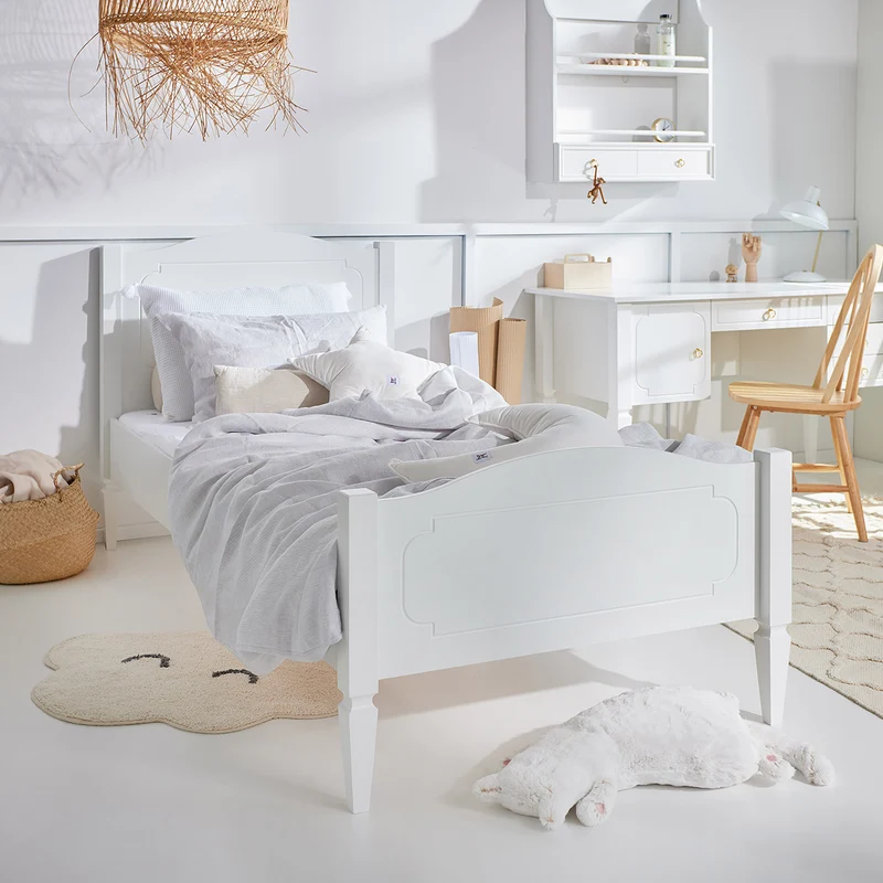 Lit 90x200 sommier inclus Bellamy Royal - Blanc