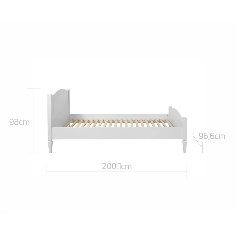 Lit 90x200 sommier inclus Bellamy Royal - Blanc
