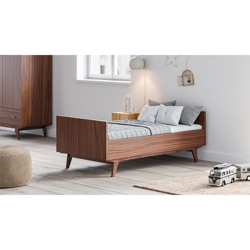 Lit évolutif 70x140 et commode 3 tiroirs Vox Mid - Bois