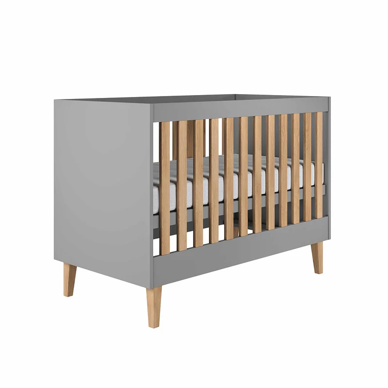 Lit bébé 60x120 et commode Kocot Kids Kubi - Gris