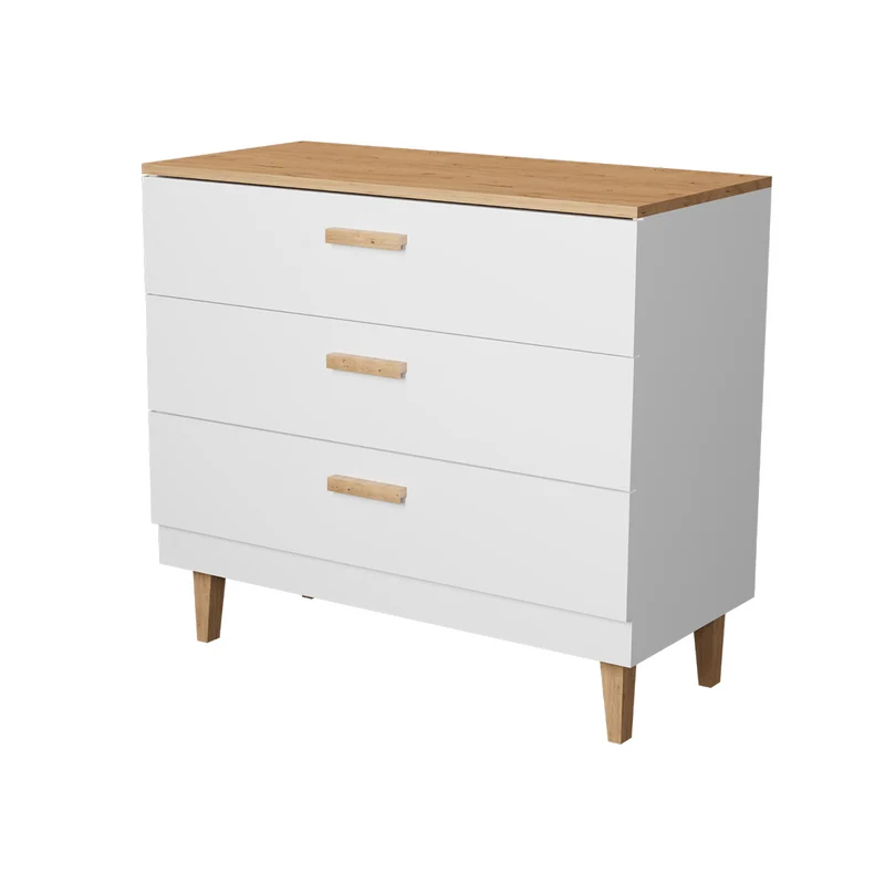 Commode 3 tiroirs Denver - Blanc