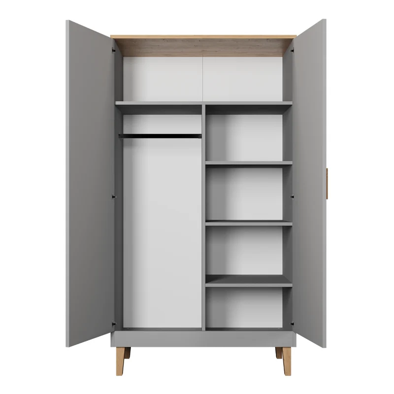 Armoire 2 portes Denver - Gris