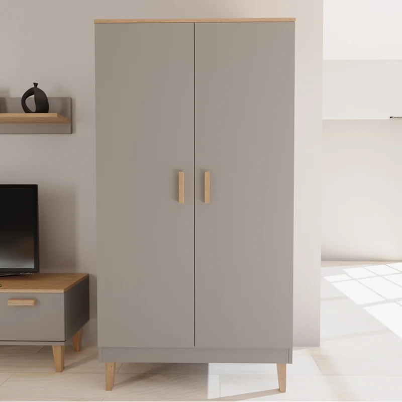 Armoire 2 portes Denver - Gris