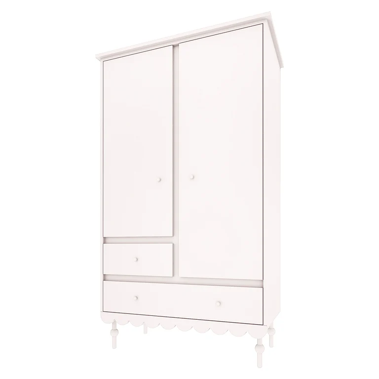 Commode 3 tiroirs et armoire 2 portes Wood Luck Babushka Blanc