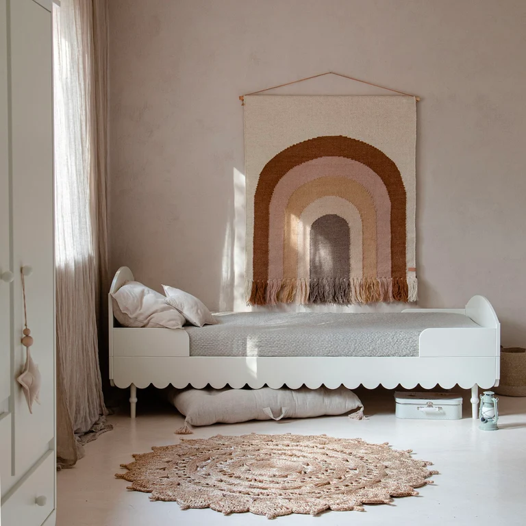 Lit 90x200 sommier inclus Wood Luck Babushka Blanc