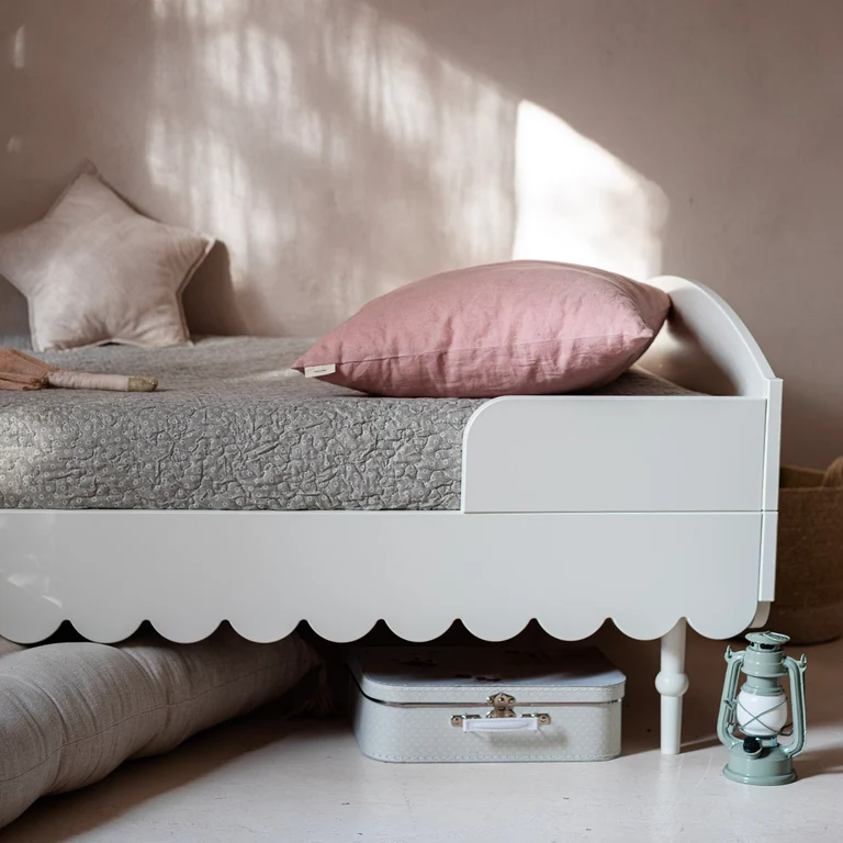 Lit 90x200 sommier inclus Wood Luck Babushka Blanc