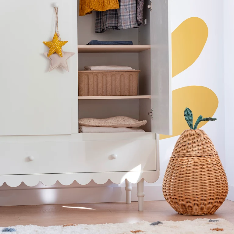 Armoire 3 portes 3 tiroirs Wood Luck Babushka Blanc