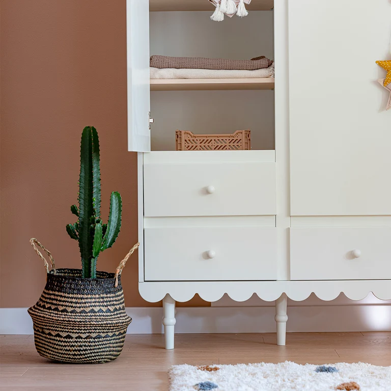 Armoire 3 portes 3 tiroirs Wood Luck Babushka Blanc