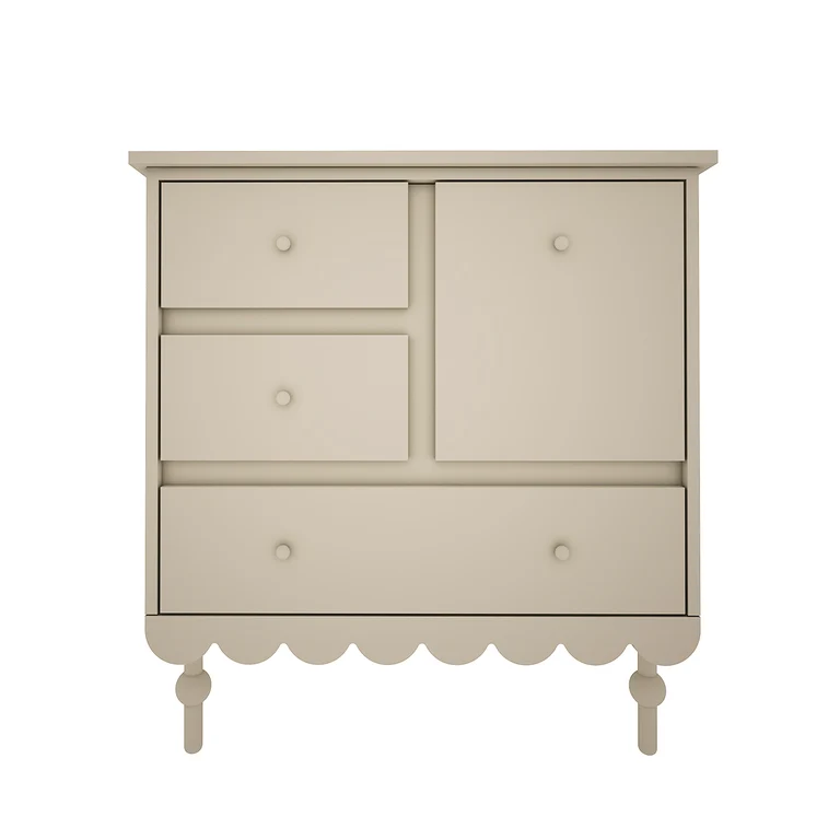 Commode 3 tiroirs 1 porte Wood Luck Babushka Olive