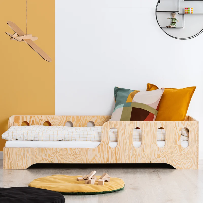 Lit 90x190 entrée gauche sommier inclus Estelle Bois