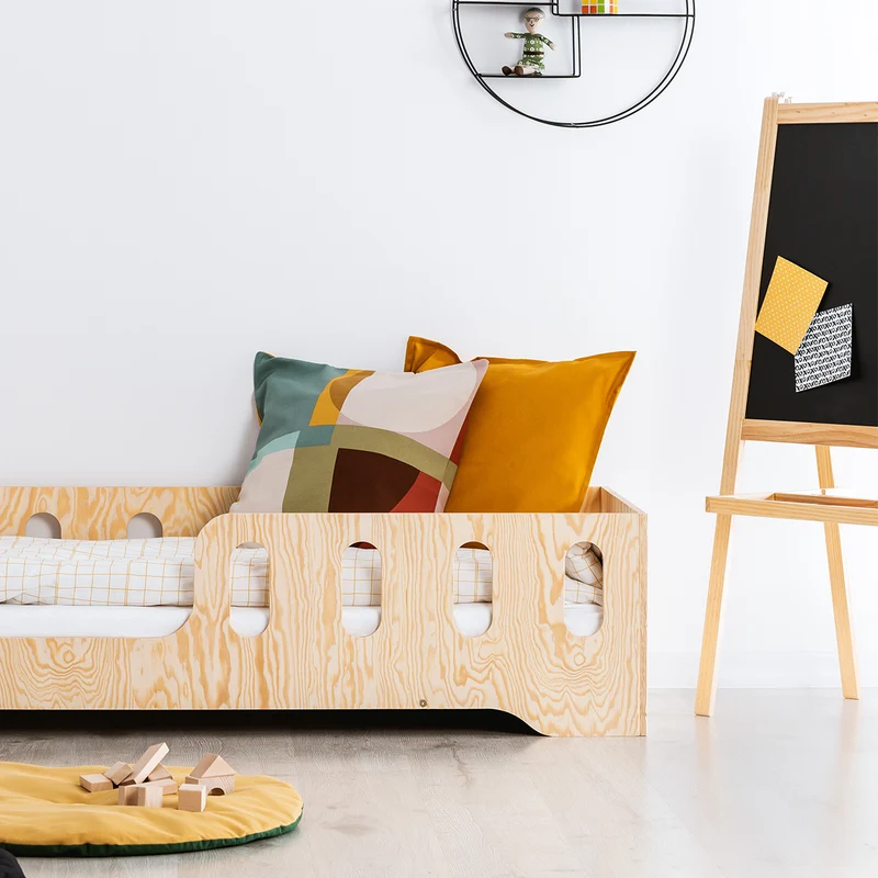 Lit 90x190 entrée gauche sommier inclus Estelle Bois