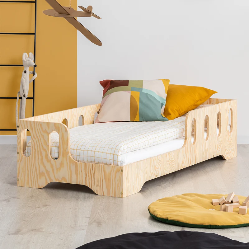 Lit 90x200 entrée gauche sommier inclus Estelle Bois