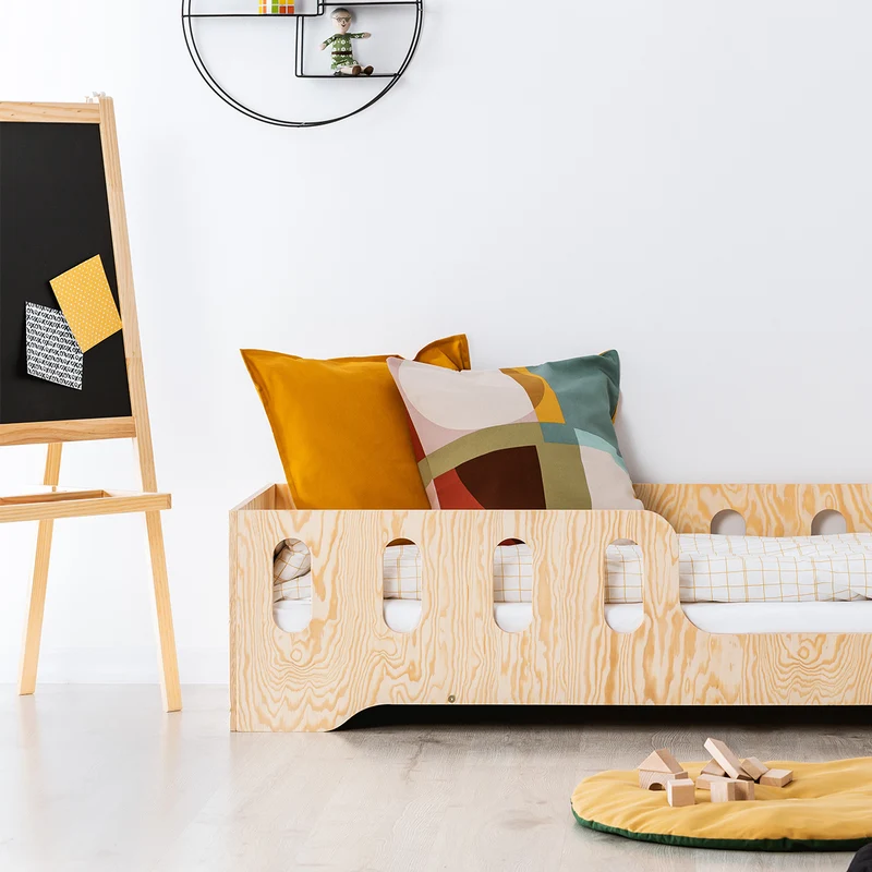 Lit 90x200 entrée droite sommier inclus Estelle Bois