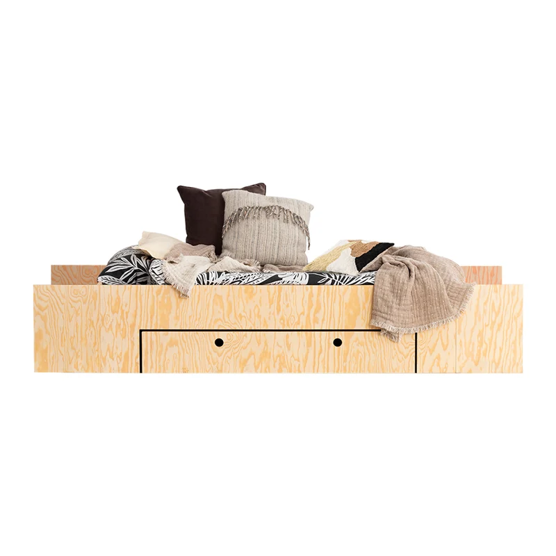Lit 90x190 sommier et tiroir inclus Tristan Bois