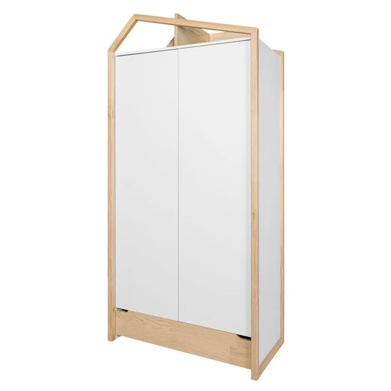 Armoire 2 portes Bellamy Juliette Blanc et bois