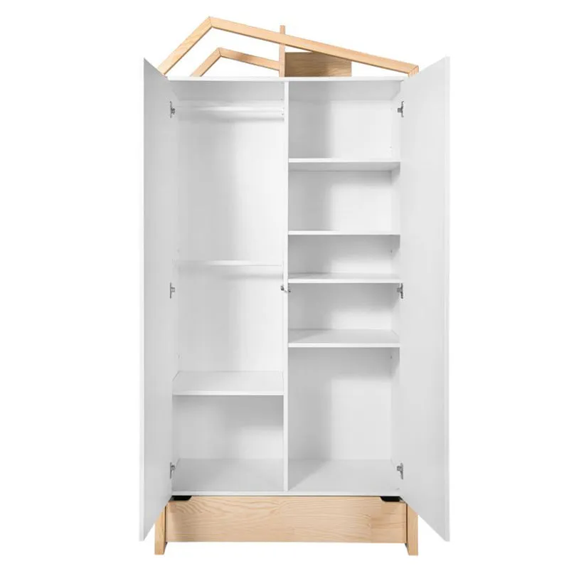 Armoire 2 portes Bellamy Juliette Blanc et bois