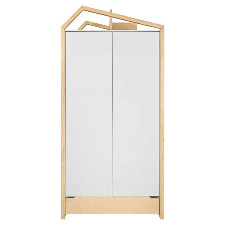 Armoire 2 portes Bellamy Juliette Blanc et bois