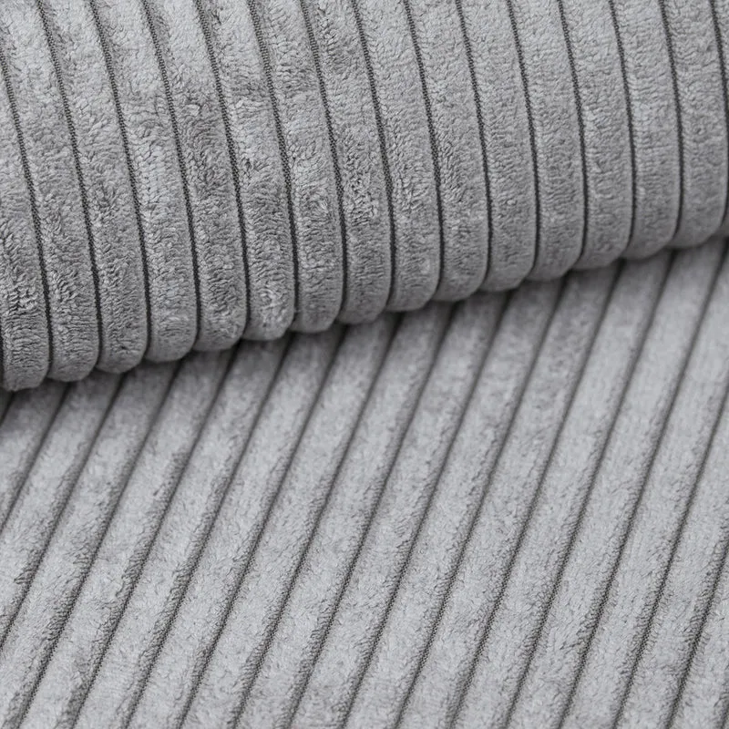 Canapé d'angle convertible gauche 4 places coffre Jonas velours côtelé Gris Clair