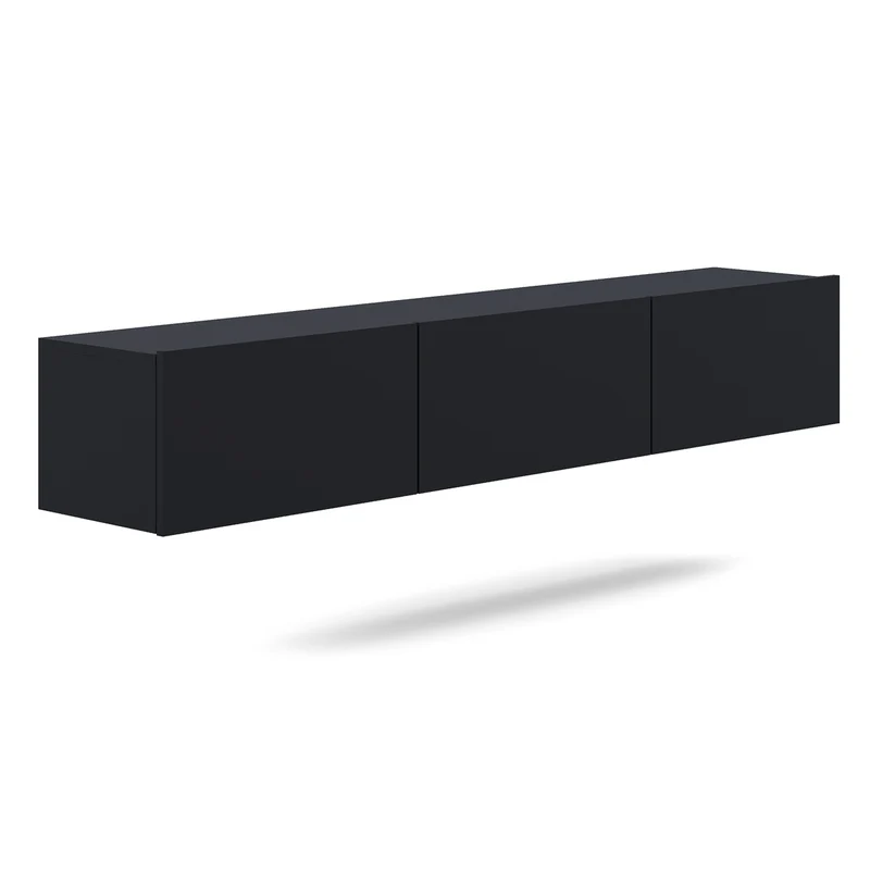 Meuble TV mural 3 portes 180 cm Idao Noir