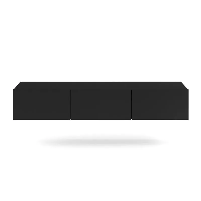 Meuble TV mural 3 portes 180 cm Idao Noir