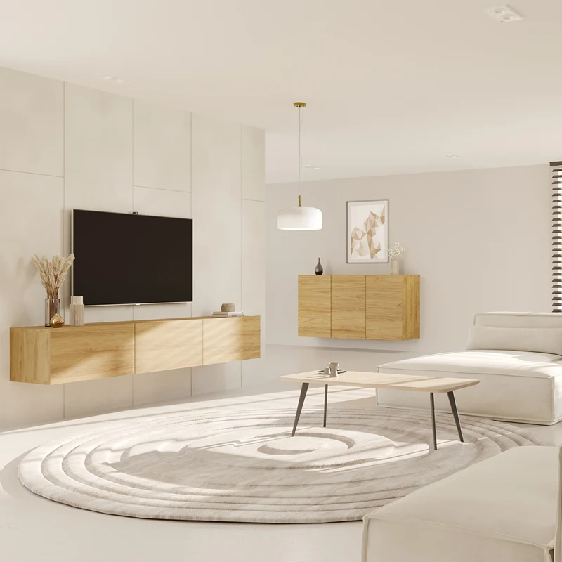 Meuble TV mural 3 portes 180 cm Idao Bois