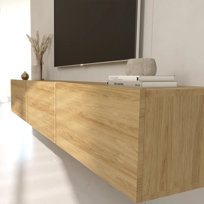 Meuble TV mural 3 portes 180 cm Idao Bois