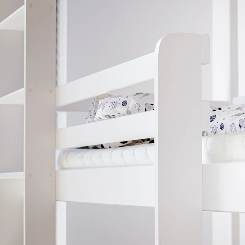 Lit superposé 3 niveaux 90x200 sommier inclus Florent Blanc