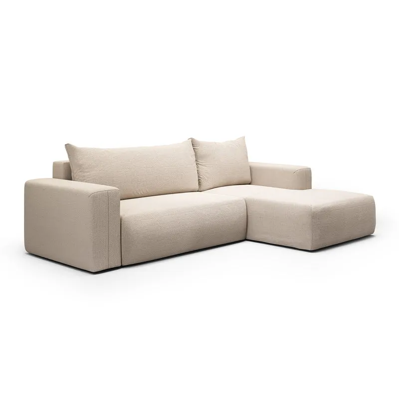 Canapé d'angle convertible droite 3 places coffre Bliss Beige