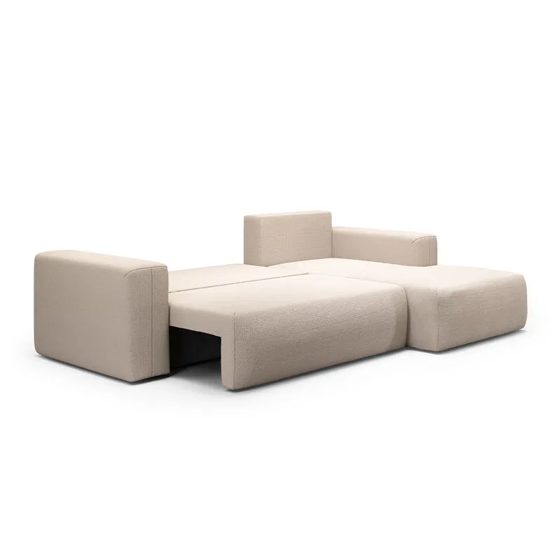 Canapé d'angle convertible droite 3 places coffre Bliss Beige