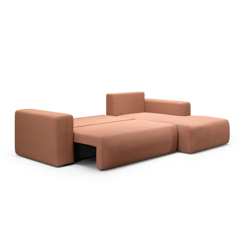 Canapé d'angle convertible droite 3 places coffre Bliss Cuivre