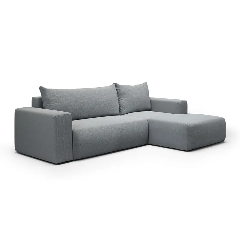 Canapé d'angle convertible droite 3 places coffre Bliss Gris