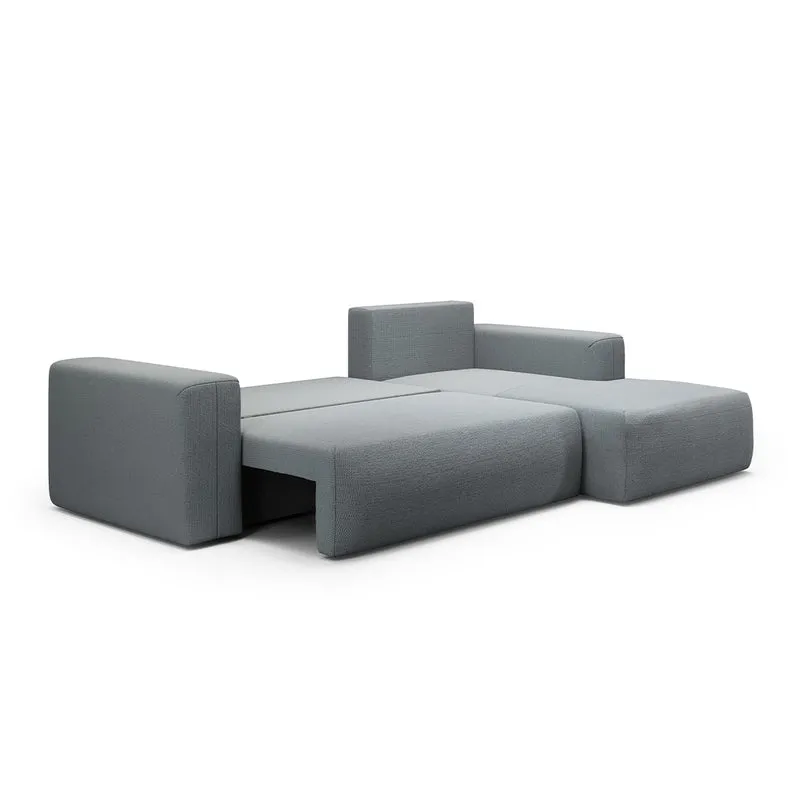 Canapé d'angle convertible droite 3 places coffre Bliss Gris