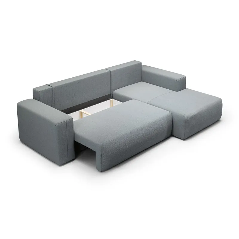 Canapé d'angle convertible droite 3 places coffre Bliss Gris