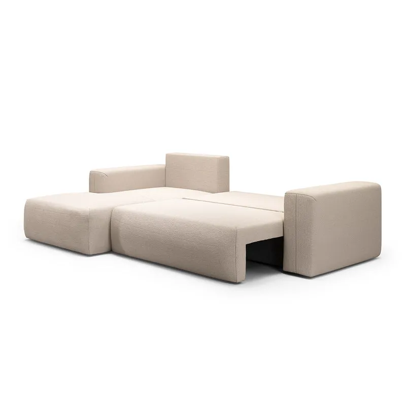Canapé d'angle convertible gauche 3 places coffre Bliss Beige