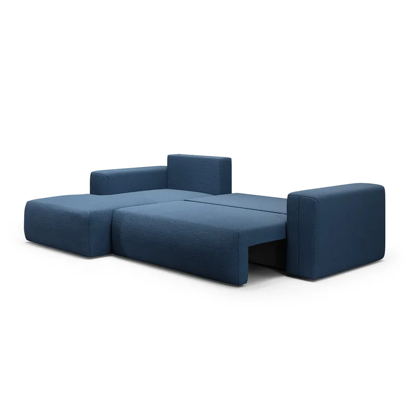 Canapé d'angle convertible gauche 3 places coffre Bliss Bleu