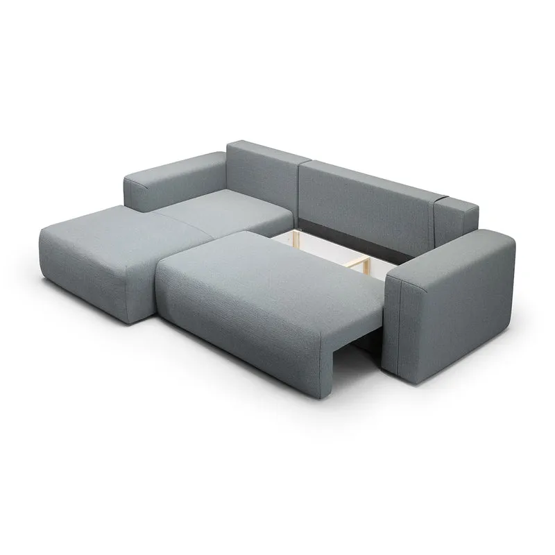 Canapé d'angle convertible gauche 3 places coffre Bliss Gris
