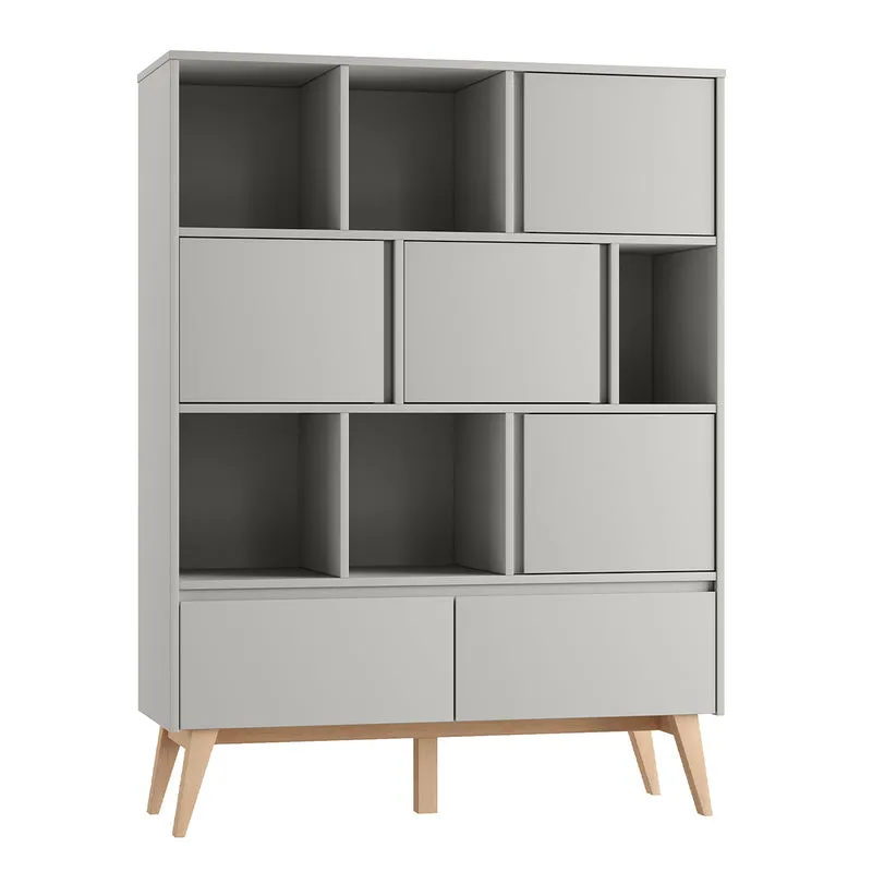 Bibliothèque Pinio Swing Gris et bois