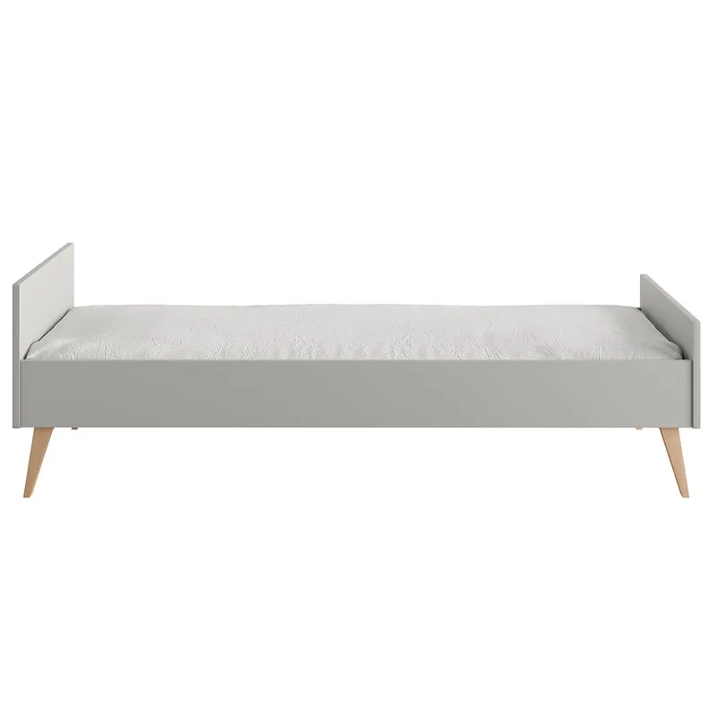 Lit 90x200 sommier inclus Pinio Swing Gris et bois