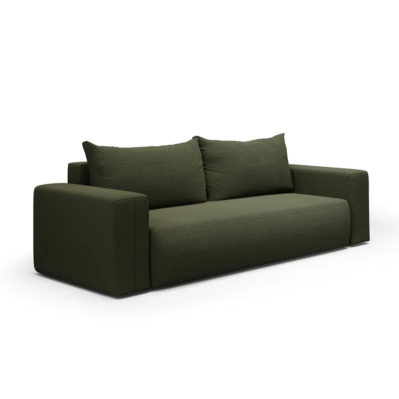 Canapé convertible 3 places coffre Bliss Vert Sapin