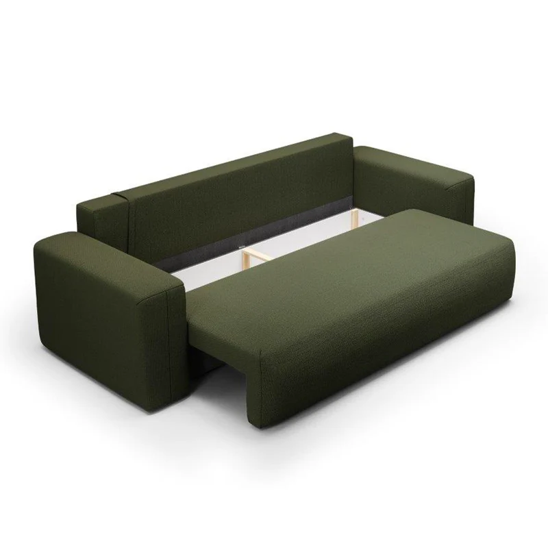 Canapé convertible 3 places coffre Bliss Vert Sapin