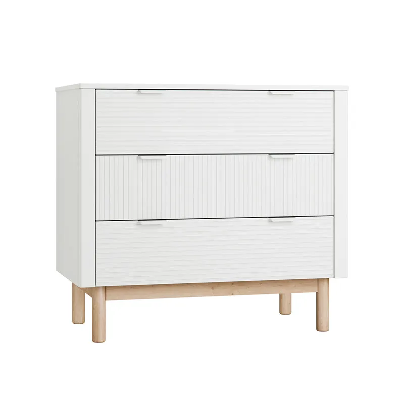 Commode 3 tiroirs et armoire 2 portes Pinio Miloo Blanc