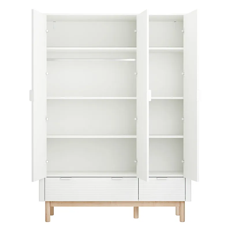 Armoire 3 portes 2 tiroirs Pinio Miloo Blanc