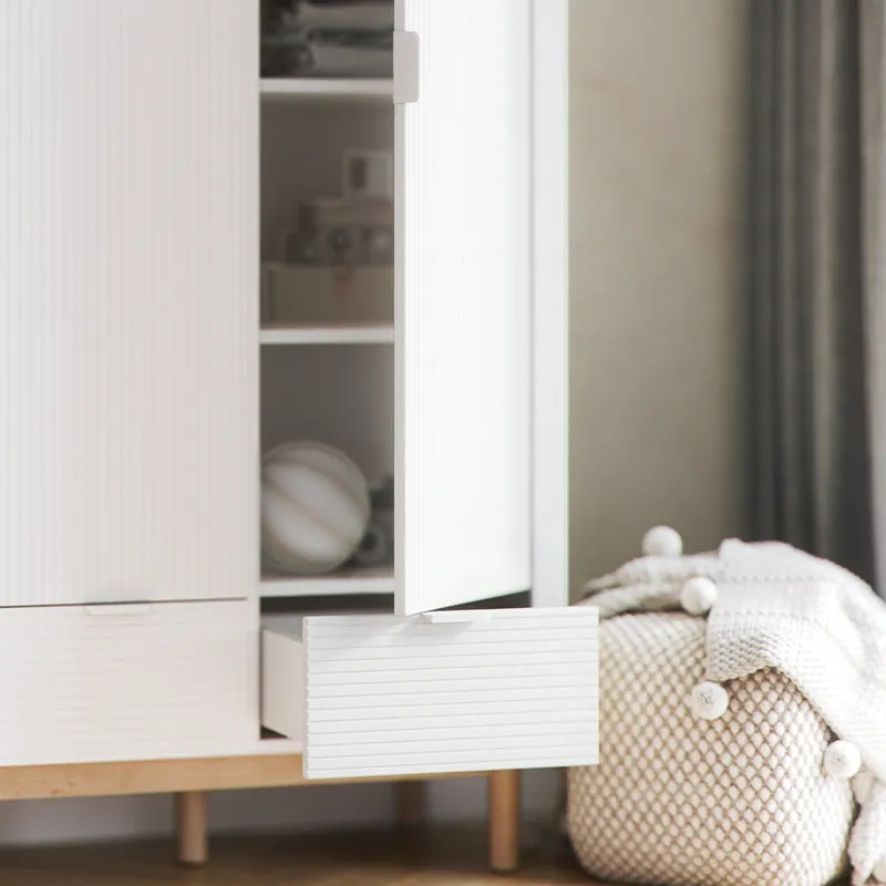 Armoire 3 portes 2 tiroirs Pinio Miloo Blanc